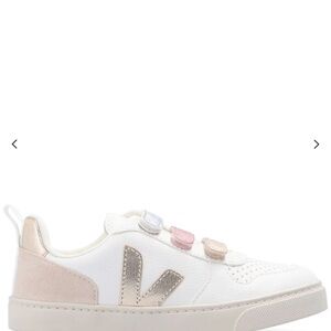 Veja Kids White Sneakers with Velcro Straps